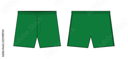 Men's boxers (boxer shorts,trunks) template illustration / green