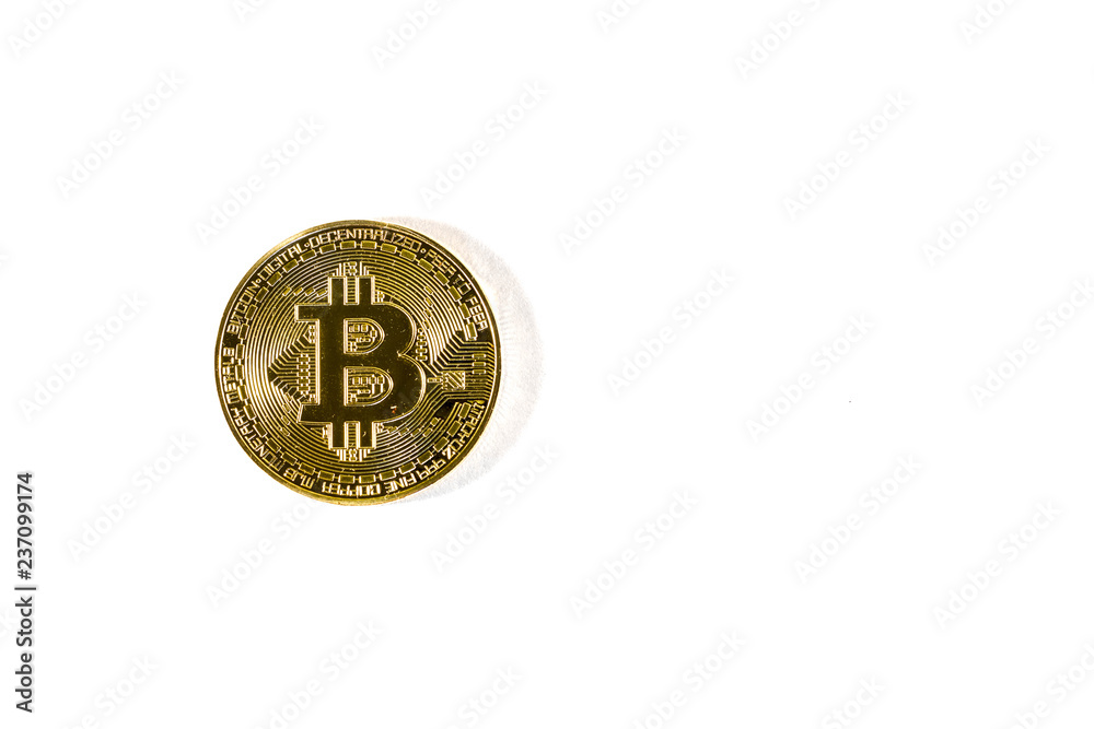 Bitcoin coin is small on a large background. Crypto currency Bitcoin coin is small on a large background. Crypto currency