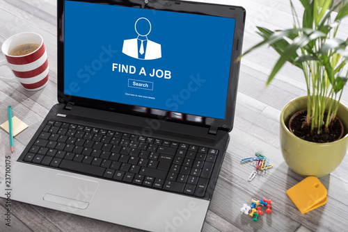 Job search concept on a laptop