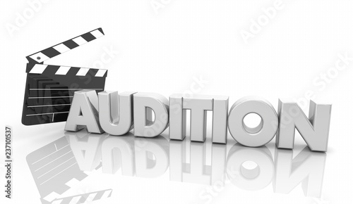 Audition Movie Clapper Board Tryout for Film Role 3d Illustration