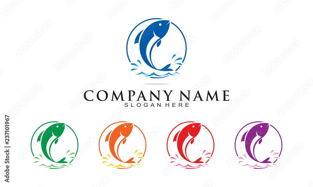 Fish icon template Fish icon template