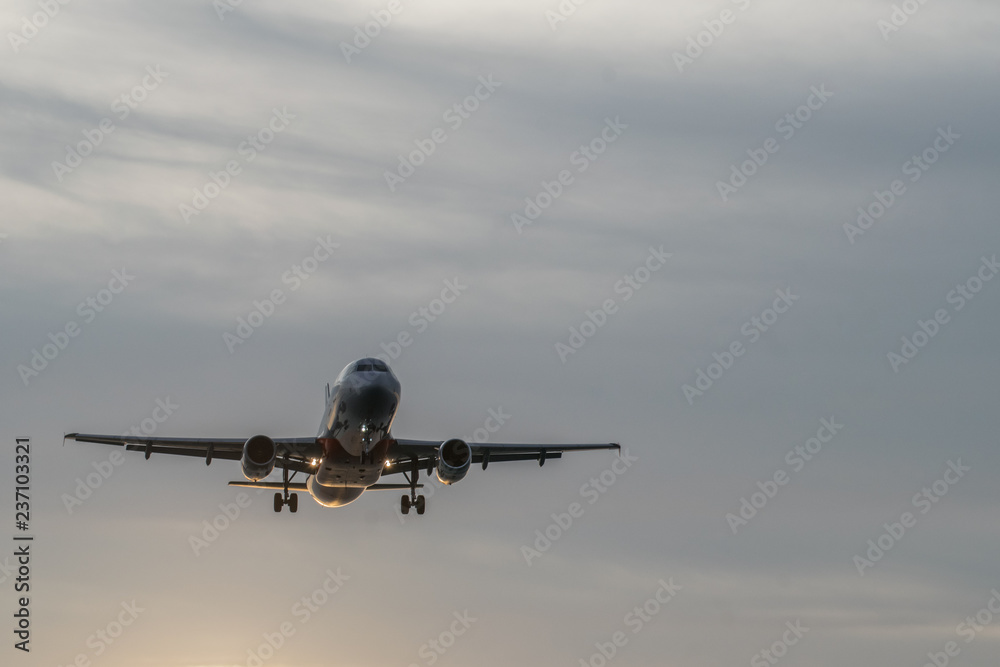 airplane landing at the airport airplane landing at the airport