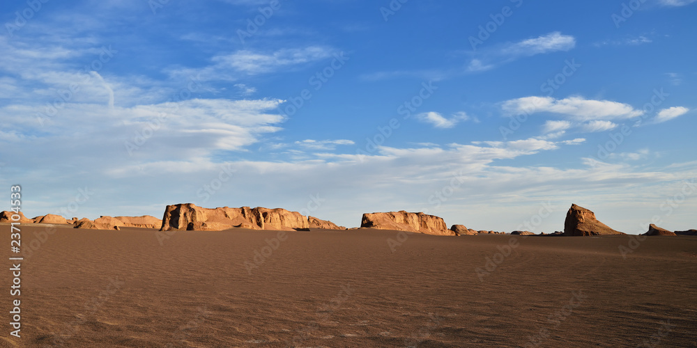 The Lut Desert locate near Kerman,  Iran.