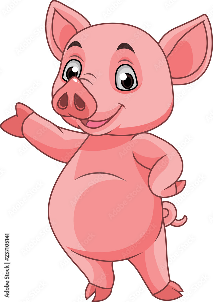 Cartoon pig posing