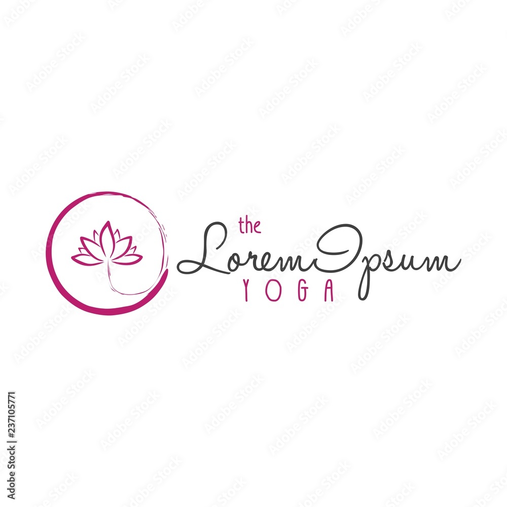 Lotus Flower Yoga Beauty Center Logo, Sign, Icon Vector Design Template