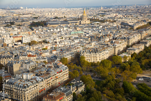 Panorama of Paris with Hotel des Invalides