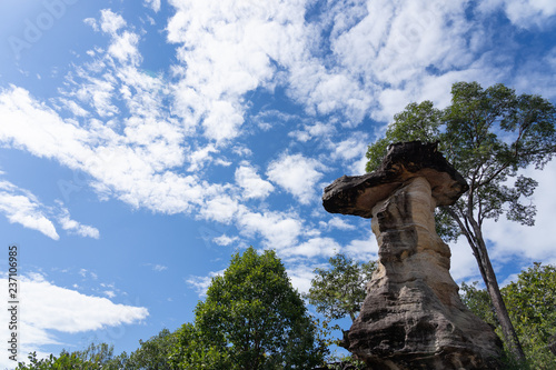 View of Sao chaliang (Earth Pillar) at Pha tam national park at Ubonratchathani, Thailand. photo