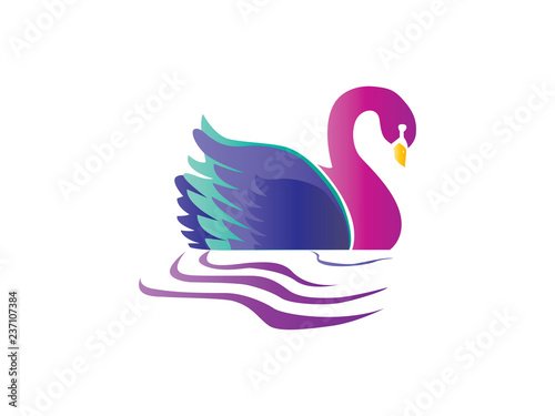 Swan. bird. Sign, symbol, logo.