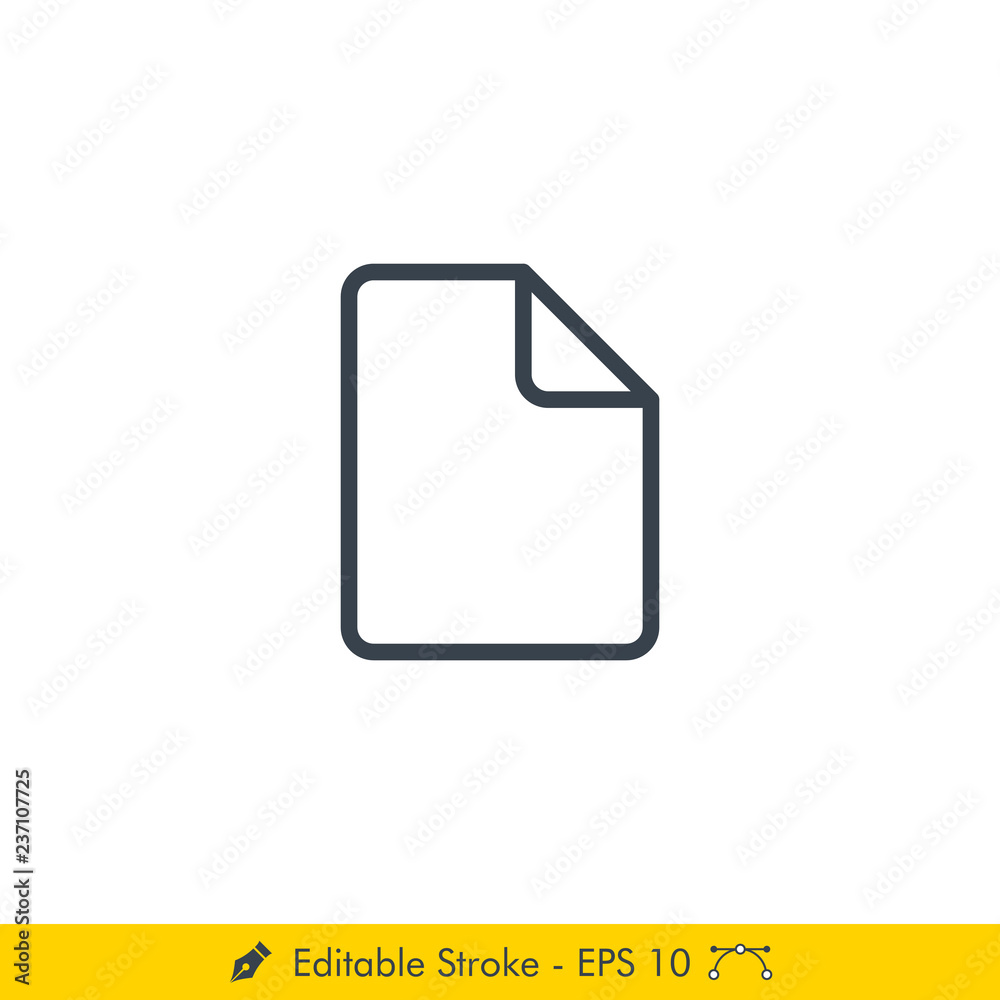 Document Icon / Vector - In Line / Stroke Design