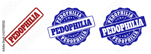 Bilde på lerret PEDOPHILIA grunge stamp seals in red and blue colors