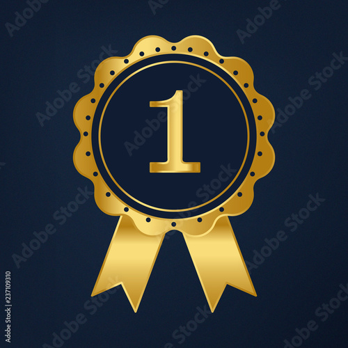 First prize ribbon award vector