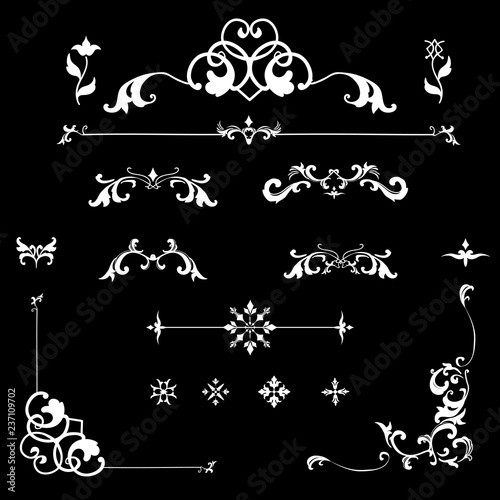 Vintage flourish ornament frame vector