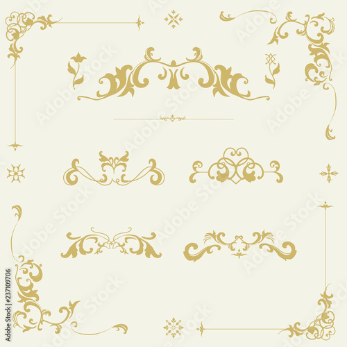 Vintage flourish ornament frame vector