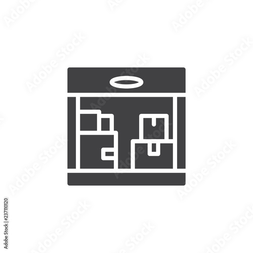 Warehouse storage vector icon. filled flat sign for mobile concept and web design. warehouse building simple solid icon. Symbol, logo illustration. Pixel perfect vector graphics