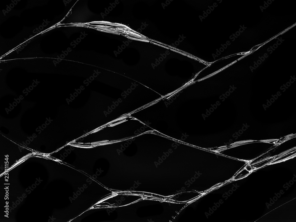 Cracked glass texture on black background. Smashed glass object with  shards. Broken glass fragments on black wallpaper. Abstract shattered glass  concept. AI Generated 31426174 Stock Photo at Vecteezy