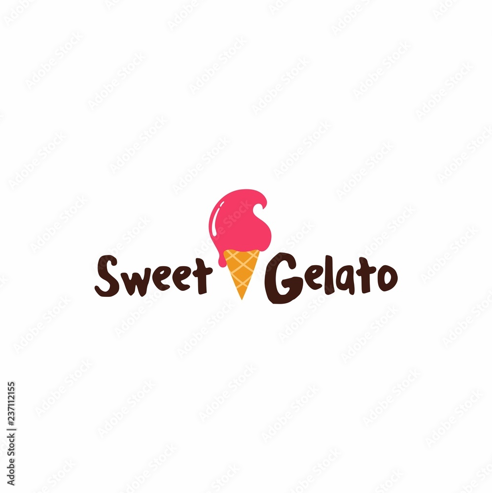 Gelato Ice Cream Logo, Sign, Typography, Icon, Symbol Vector Design Gelato Ice Cream Logo, Sign, Typography, Icon, Symbol Vector Design