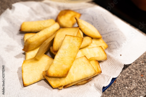 tast Nigerian Fried yams snack ready to serve photo