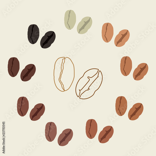 コーヒー豆 ベクター素材