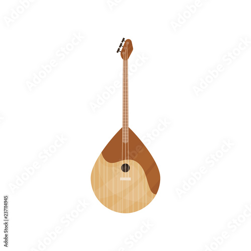 Dombra string musical instrument vector Illustration on a white background