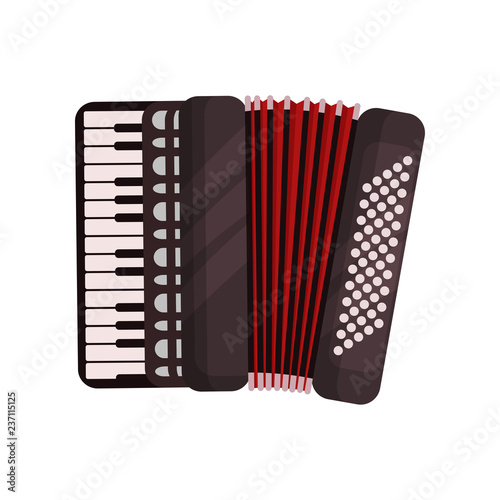 Accordion musical instrument vector Illustration on a white background