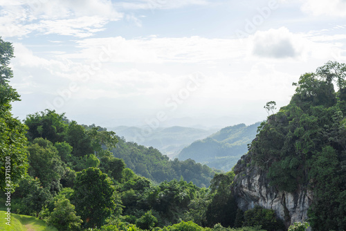 Beautiful sky and mountain green.