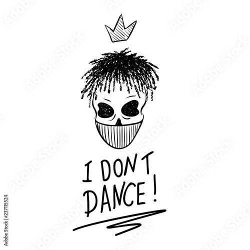 Urban Street hip hop gangsta rapper, skull in bandana