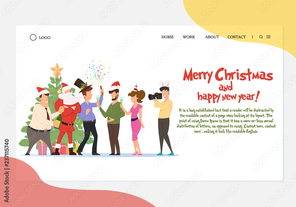 funny greeting banner for your staff a Happy New Year and Merry Christmas.