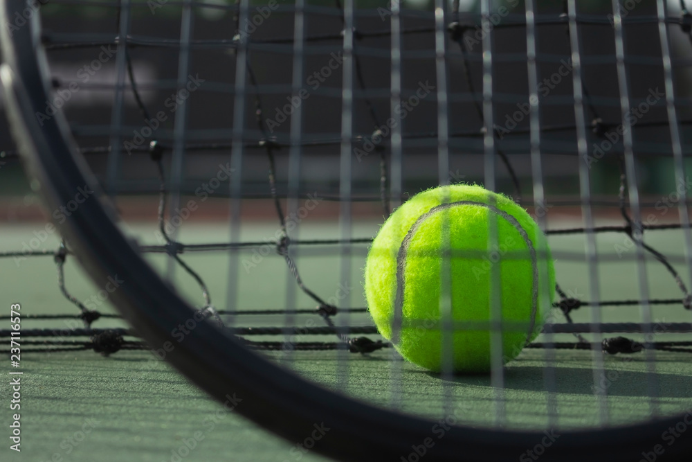 tennis ball in tennis court
