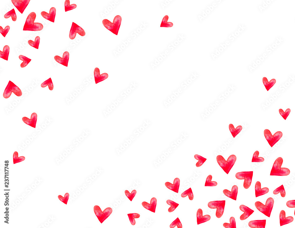 Postcard Valentine's Day Hearts Watercolor Day Congratulation Invitation Holiday Lovers Love Feelings Postcard Valentine's Day Hearts Watercolor Day Congratulation Invitation Holiday Lovers Love Feelings