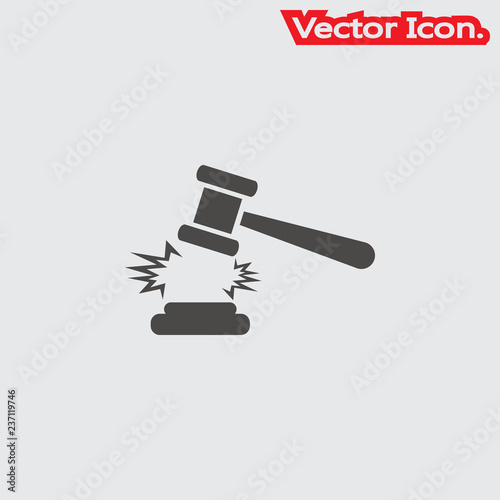 Auction icon isolated sign symbol and flat style for app, web and digital design. Vector illustration.
