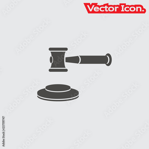 Auction icon isolated sign symbol and flat style for app, web and digital design. Vector illustration.