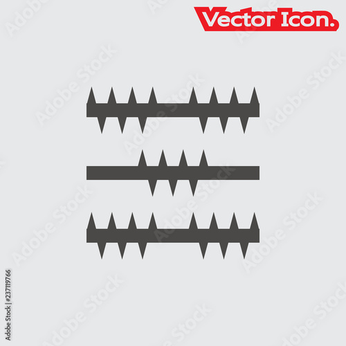 Barbed Wire icon isolated sign symbol and flat style for app, web and digital design. Vector illustration.