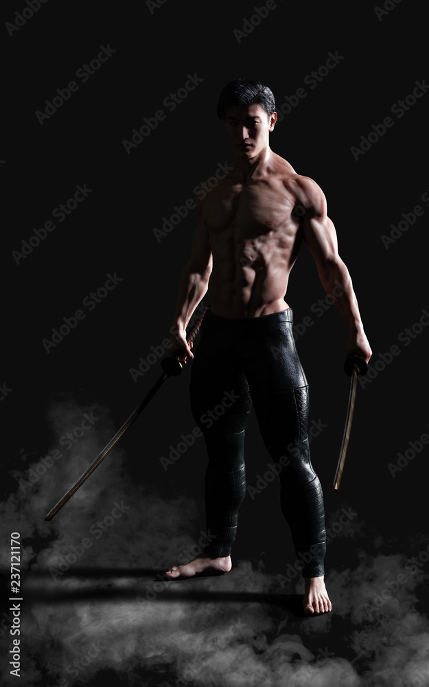 3d Illustration Human Portrait Of A Handsome Muscular Ancient Warrior ...