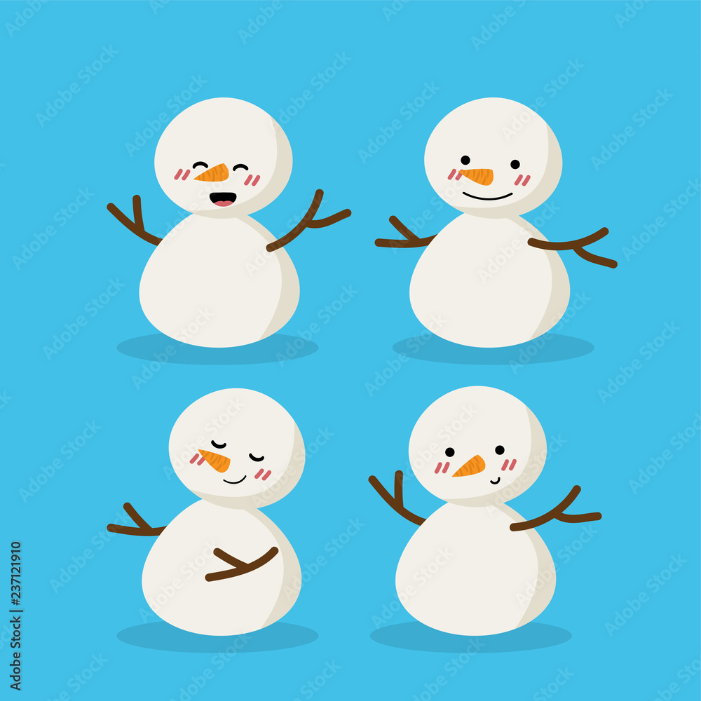 Set of Snowman for Christmas holiday season.