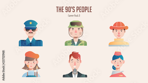 Career avatar pack in gradient illustration