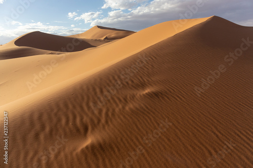 Desert Sand Dunes Lit by beautiful warm morning light Sand Dunes Landscape © Tjeerd