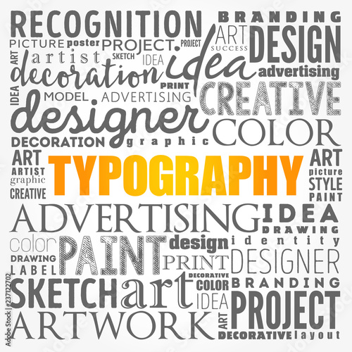 TYPOGRAPHY word cloud collage, creative business concept background
