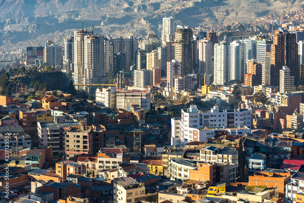 Panoramic view of La Paz City, Bolivia