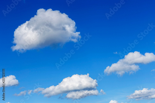 Beautiful blue sky with white clouds as a natural background. © westermak15