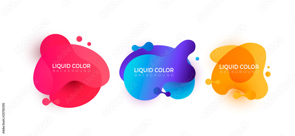 Set of future liquid gradient splashes. Vector design for covers, greeting card, poster or flyers. Set of future liquid gradient splashes. Vector design for covers, greeting card, poster or flyers.