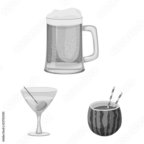 Vector design of drink and bar icon. Set of drink and party vector icon for stock.