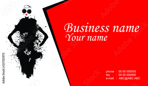 Business cards with fashion woman.