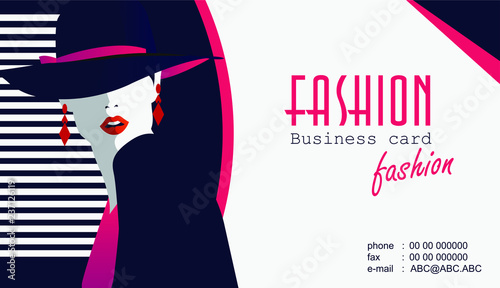 Business cards with fashion woman.
