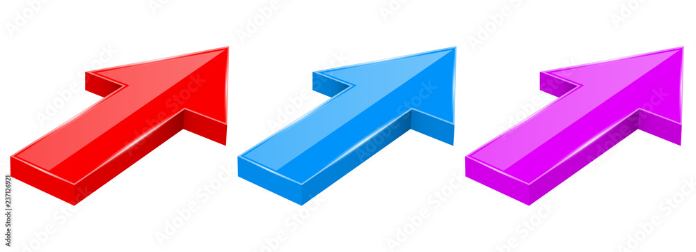Arrows. Diagonal 3d web icons Arrows. Diagonal 3d web icons