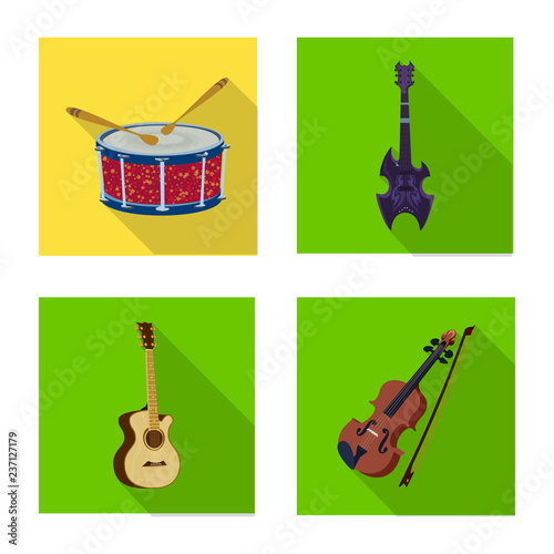 Vector illustration of music and tune sign. Set of music and tool stock symbol for web.