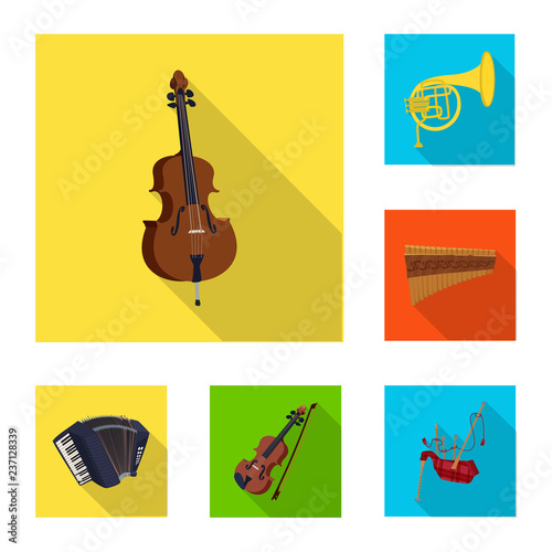 Vector illustration of music and tune sign. Collection of music and tool stock vector illustration.