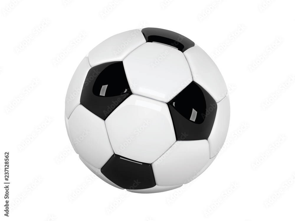 Realistic soccer ball or football ball on white background. 3d Style Ball isolated on white background Realistic soccer ball or football ball on white background. 3d Style Ball isolated on white background