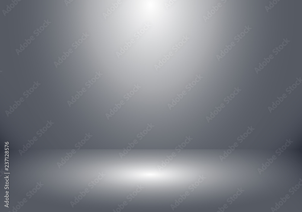 3D empty studio room show booth for designers with spotlight on gray gradient background. 3D empty studio room show booth for designers with spotlight on gray gradient background.