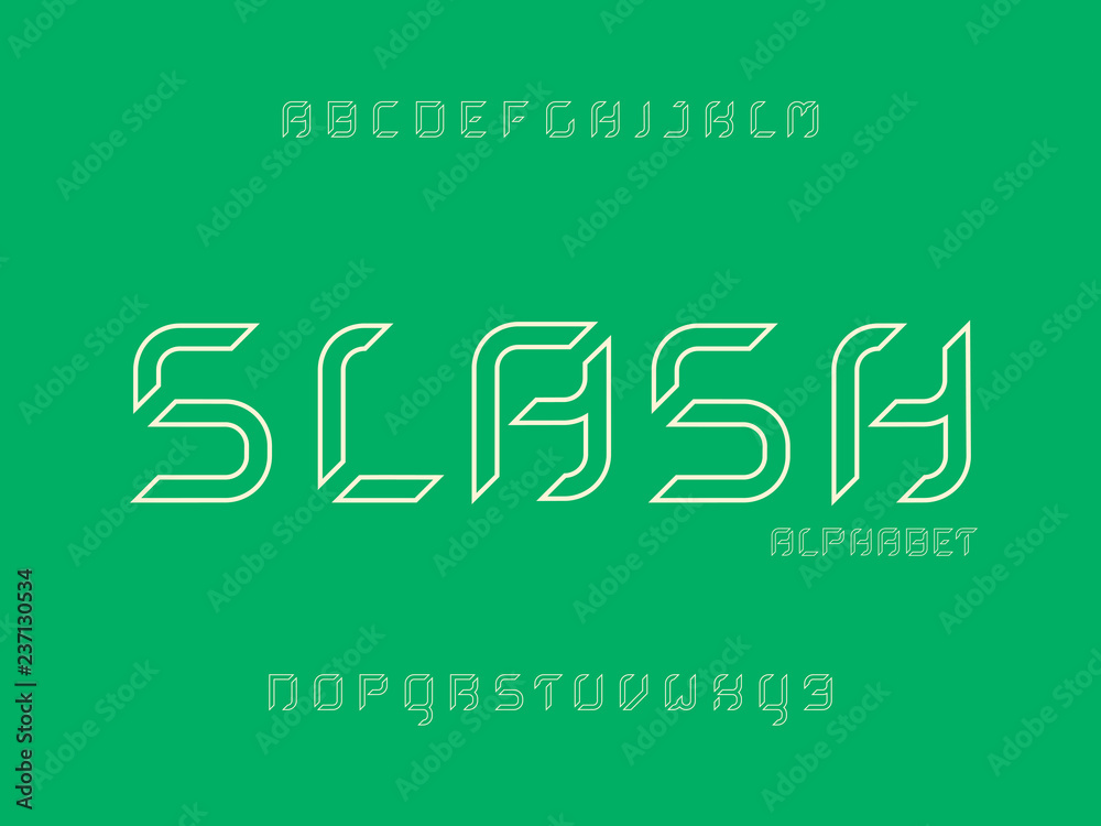 Slash stroke alphabet. Slash stroke alphabet.