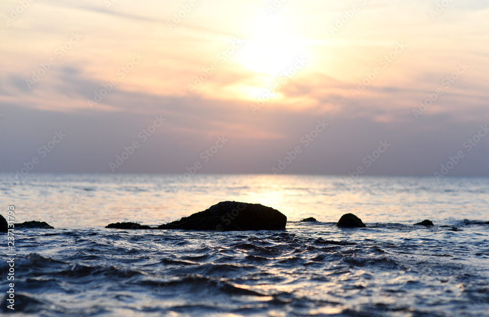 12 JULY 2018 - OSTROW, POLAND: Polish Baltic sea during summer 12 JULY 2018 - OSTROW, POLAND: Polish Baltic sea during summer